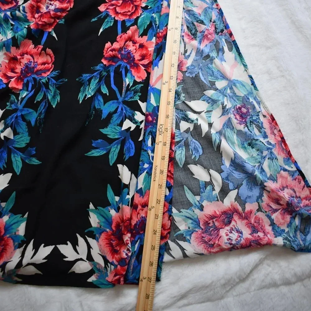 Hawaiian Floral Maxi Dress Sz S Tasseled Tropical Boho Cruisewear Beach Travel - Picture 16 of 16